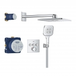 Dušo komplektas termostatinis potinkinis Grohe Smartcontrol su kvadratine SmartActive galva 310 2 srovių 